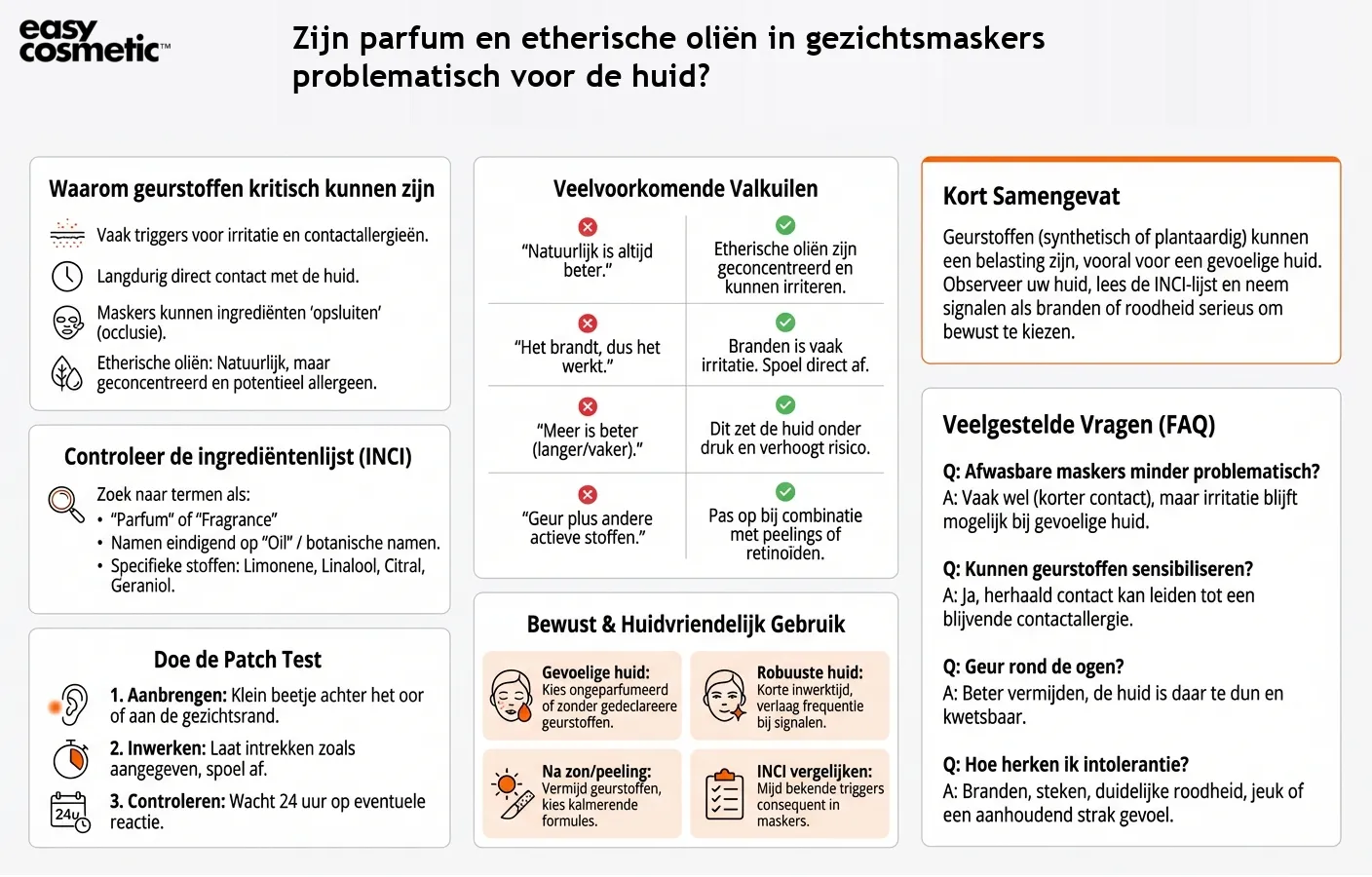 Zijn parfum en etherische oliën in gezichtsmaskers problematisch voor de huid?