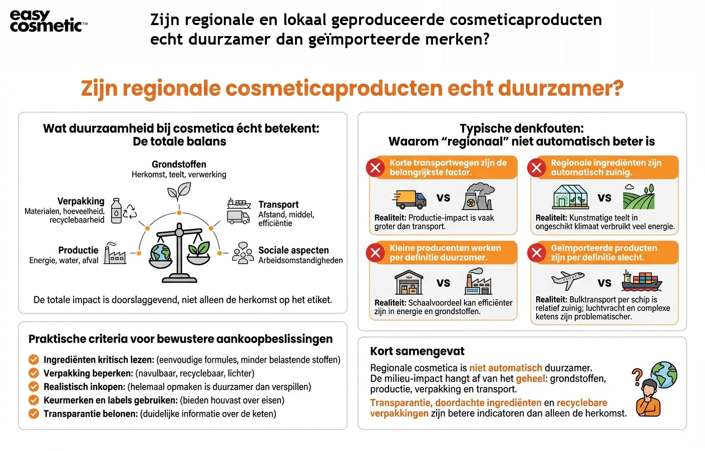 Zijn regionale en lokaal geproduceerde cosmeticaproducten echt duurzamer dan geïmporteerde merken?
