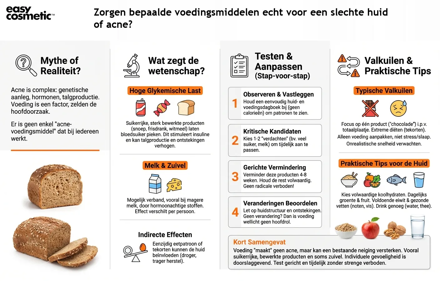 Zorgen bepaalde voedingsmiddelen echt voor een slechte huid of acne?