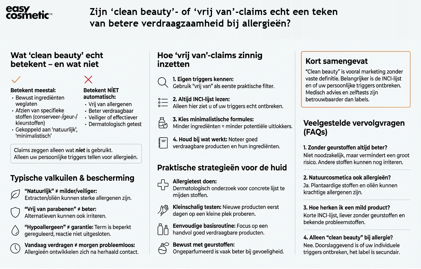 Zijn ‘clean beauty’- of ‘vrij van’-claims echt een teken van betere verdraagzaamheid bij allergieën?