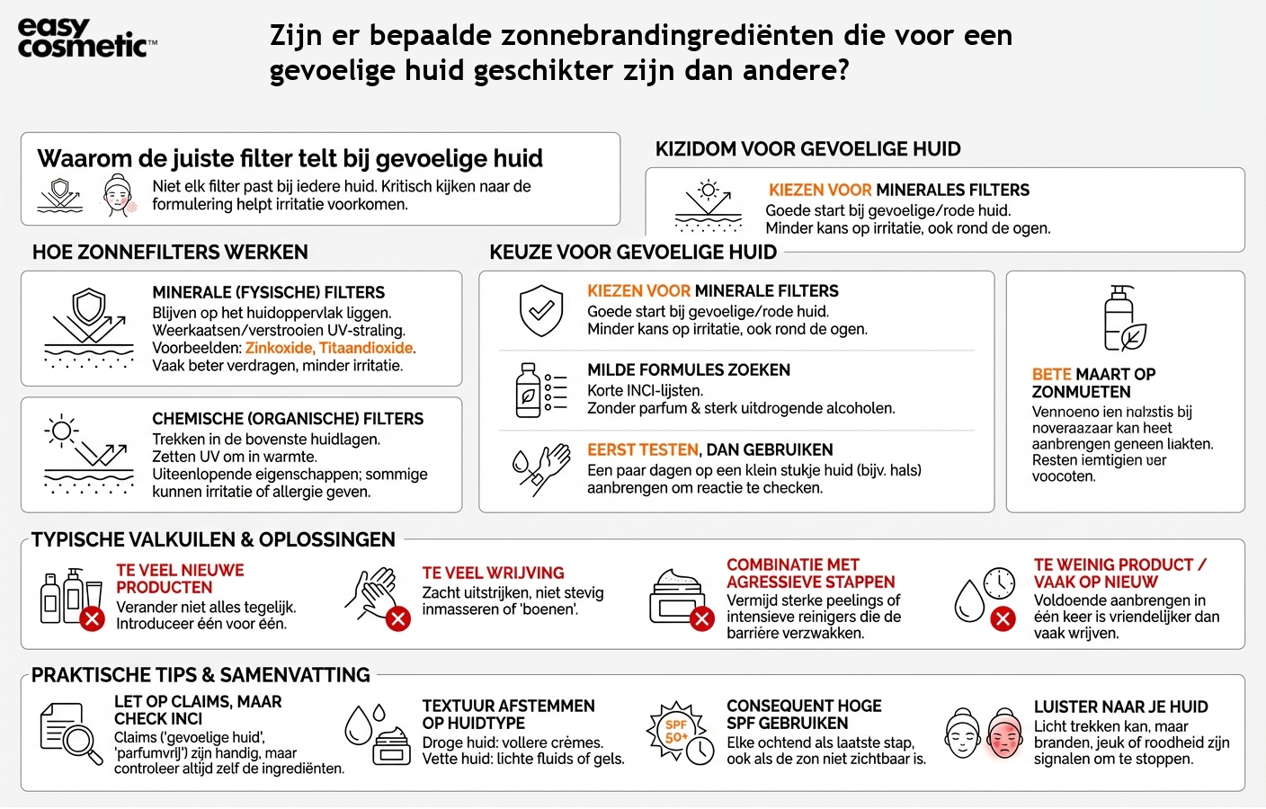 Zijn er bepaalde zonnebrandingrediënten die voor een gevoelige huid geschikter zijn dan andere?