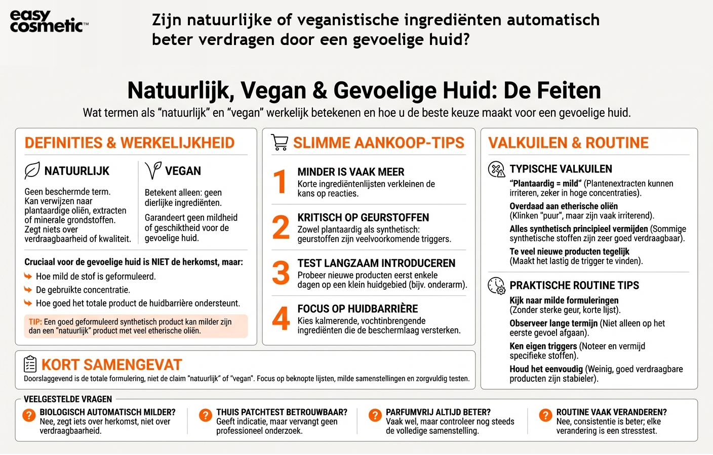 Zijn natuurlijke of veganistische ingrediënten automatisch beter verdragen door een gevoelige huid?